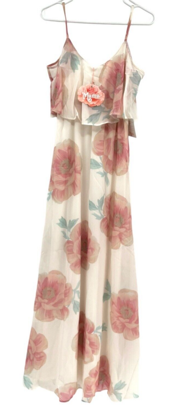Show Me Your Mumu Womens Caitlin Ruffled Maxi Dress Wedding Bells Floral XS NWT